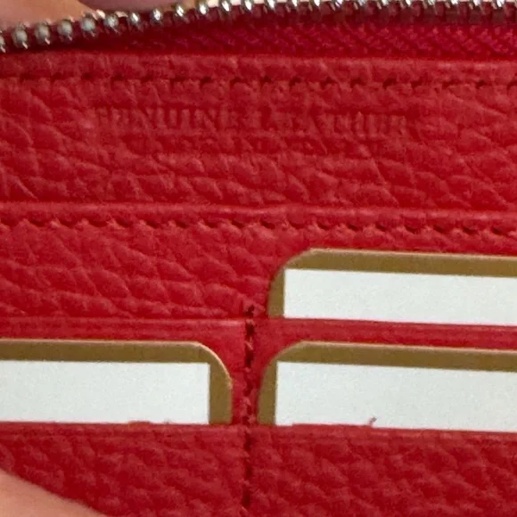 ❤️ NWOT VALENTINA ZIP AROUND RED LEATHER WALLET! - Picture 10 of 10